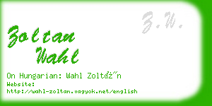 zoltan wahl business card